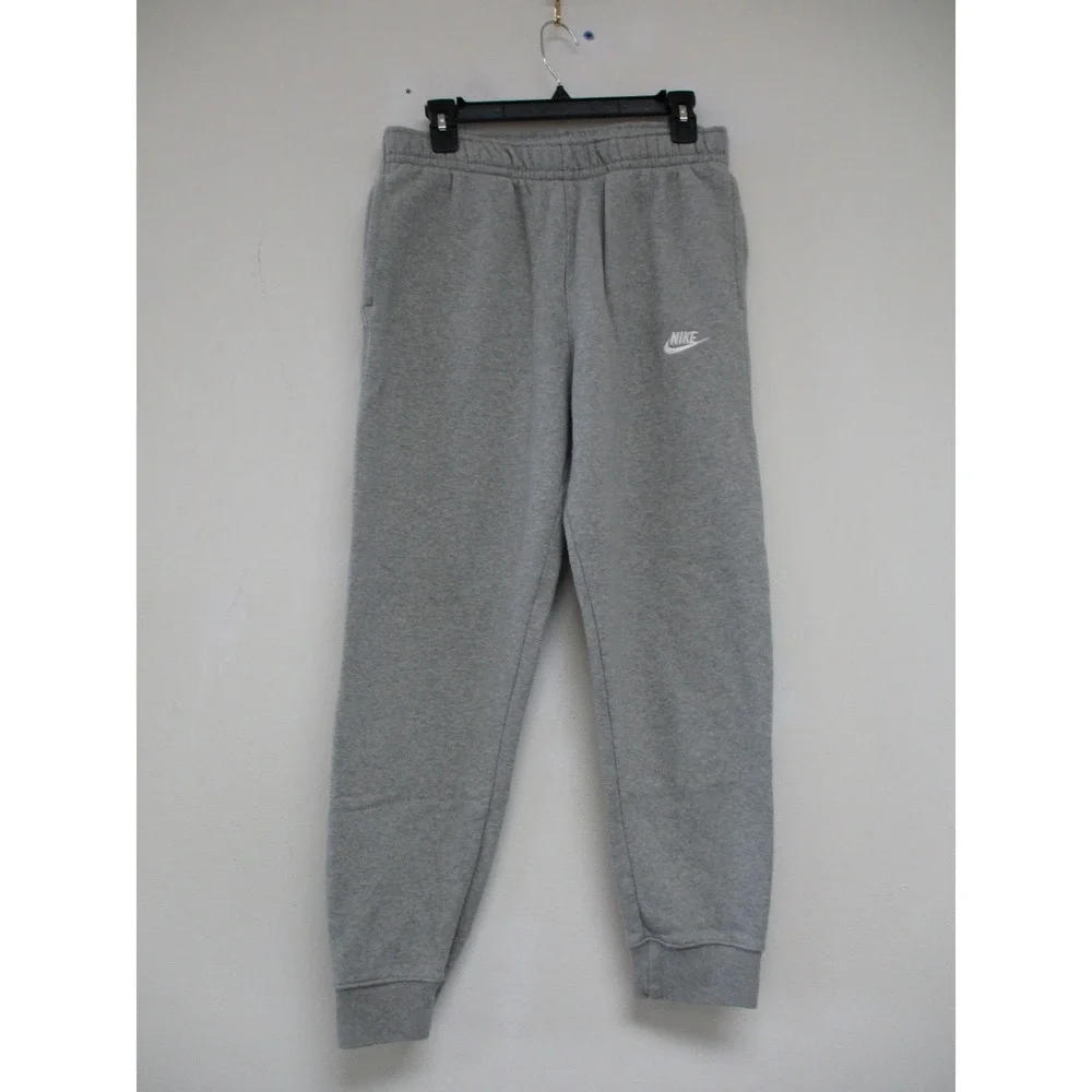 Nike Joggers Mens M Gray Club Fleece Sweatpants BV2671-063 Embroidered Logo